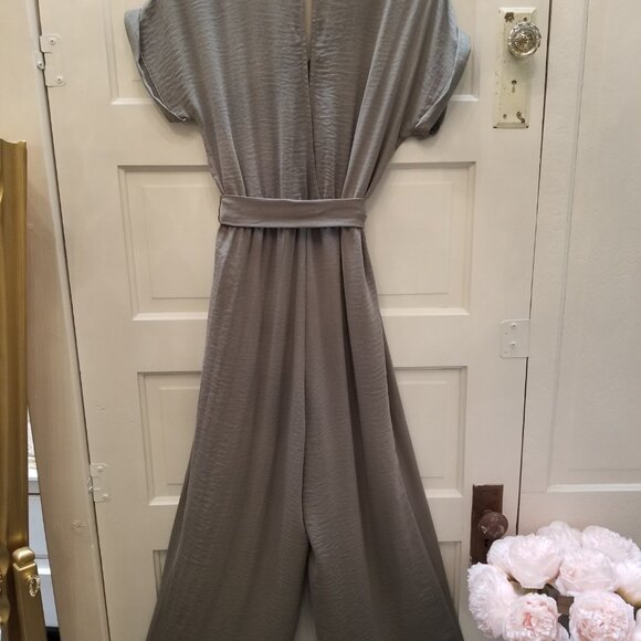 Mystree Jade Green Pantsuit Romper Overalls w/ Pocket & Belt - Picture 6 of 7